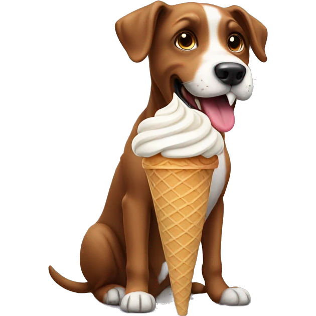 Dog. Eating ice cream  emoji