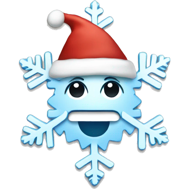 snowflake with christmas hat wihtout face emoji