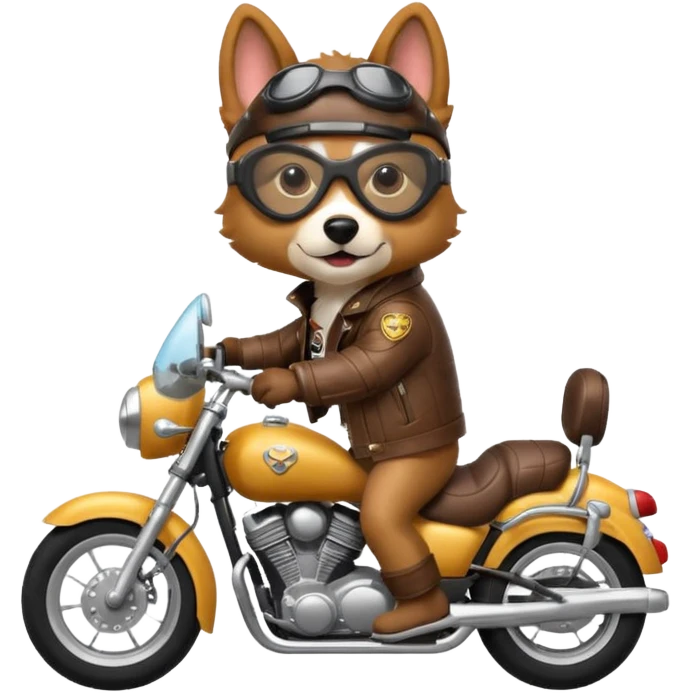 Dog riding a motorcycle emoji