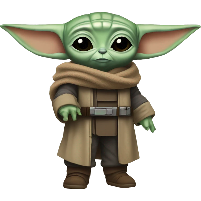 the mandalorian holding baby yoda (Grogu) emoji
