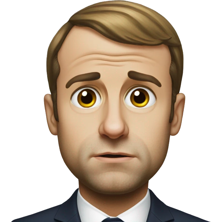 photorealistic Emmanuel Macron sad emoji