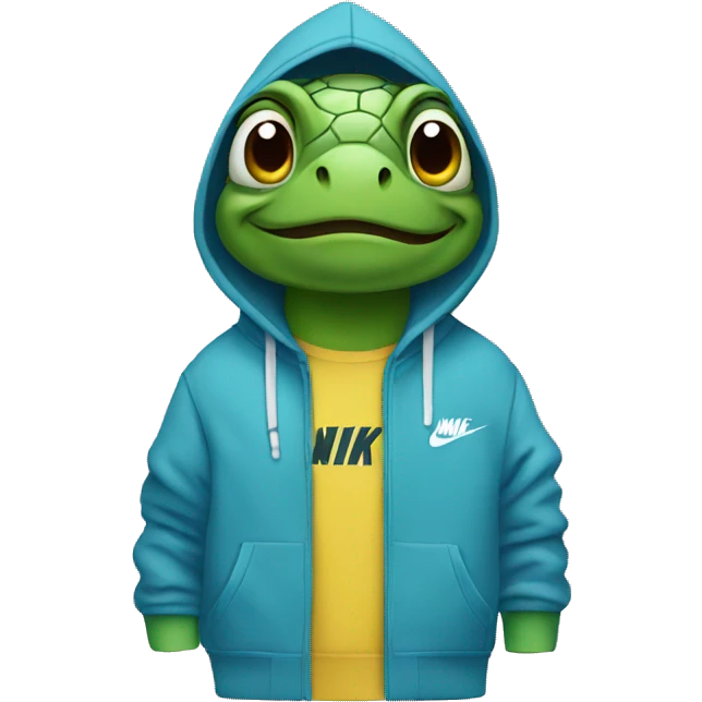 Turtle wearing a Nike hoodie emoji