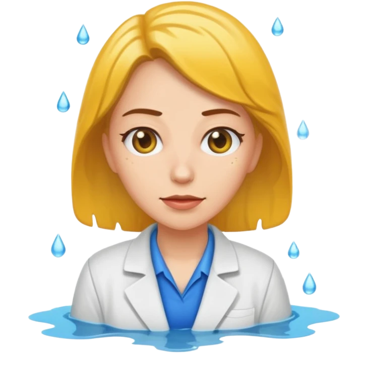 female science teacher in puddle of pee emoji