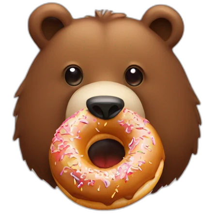 bear eating an donnut emoji