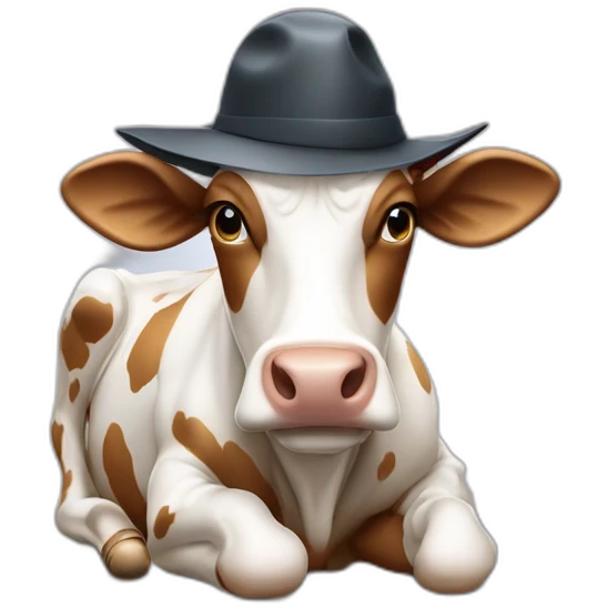 Vache avec une cloche où il y a marqué Chloé emoji
