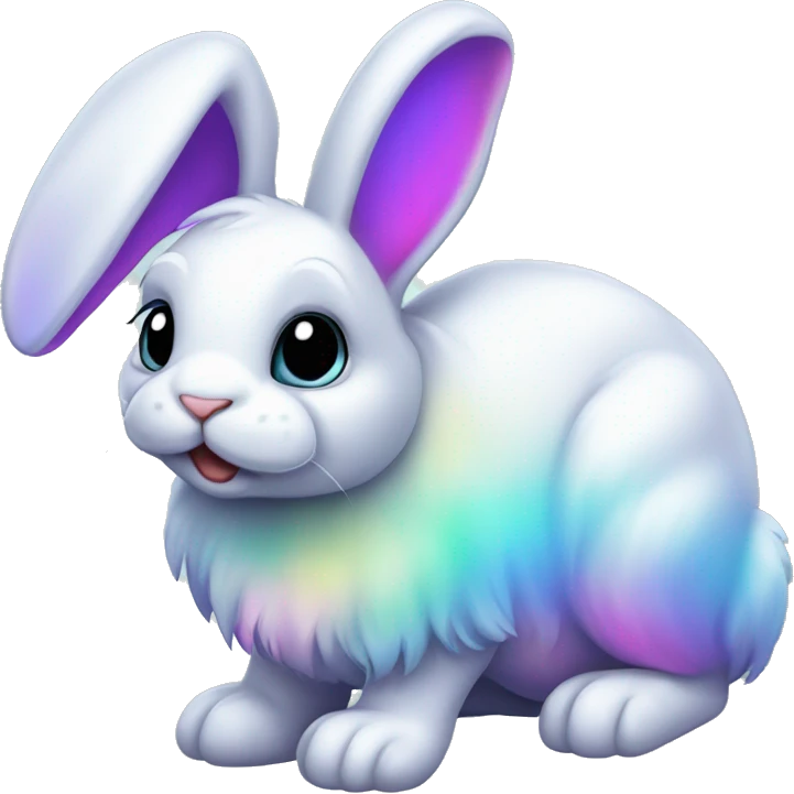 Iridescent floppy bunny emoji
