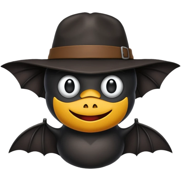 balck bat with hat emoji