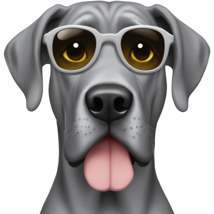 Grey great dane with sunglasses emoji