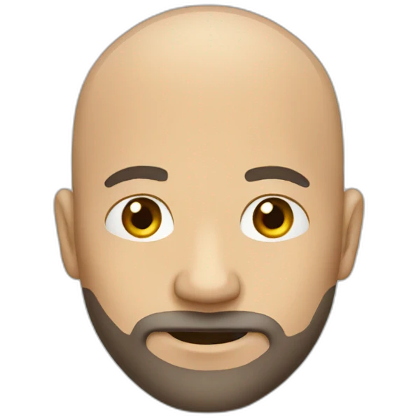 Bald man with beard emoji