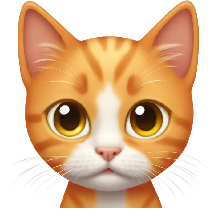 orange kitten with teary eye emoji face emoji