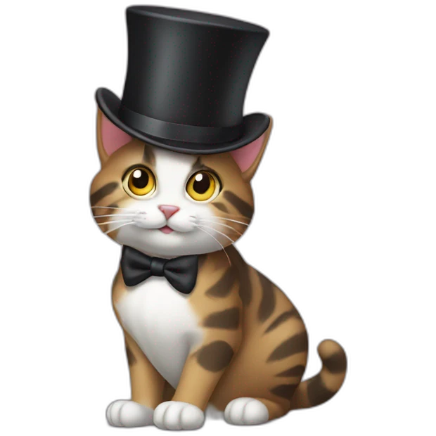 Cat with top hat emoji