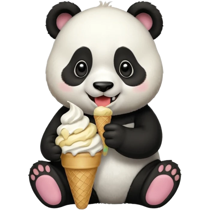 Panda eating ice cream emoji