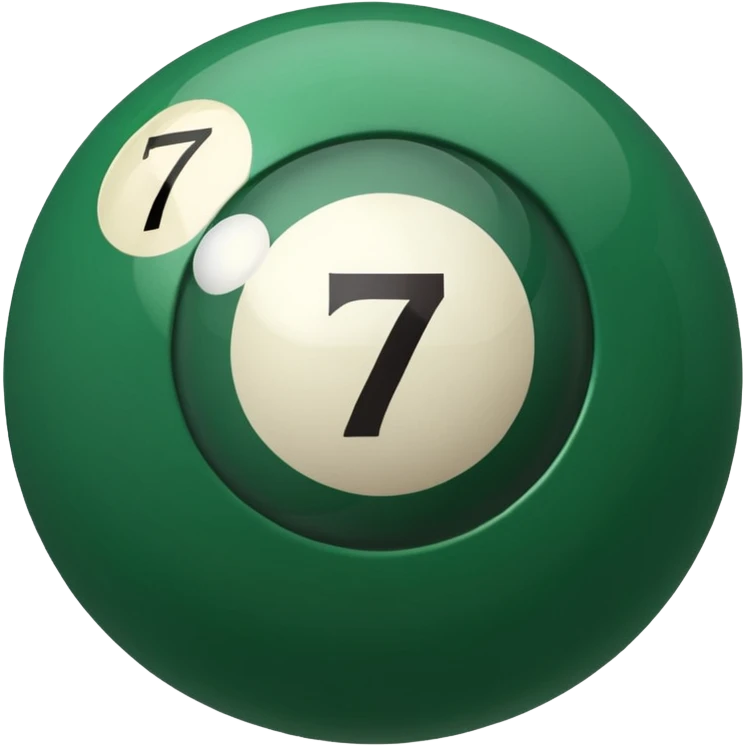 green billiard ball 7 number  emoji