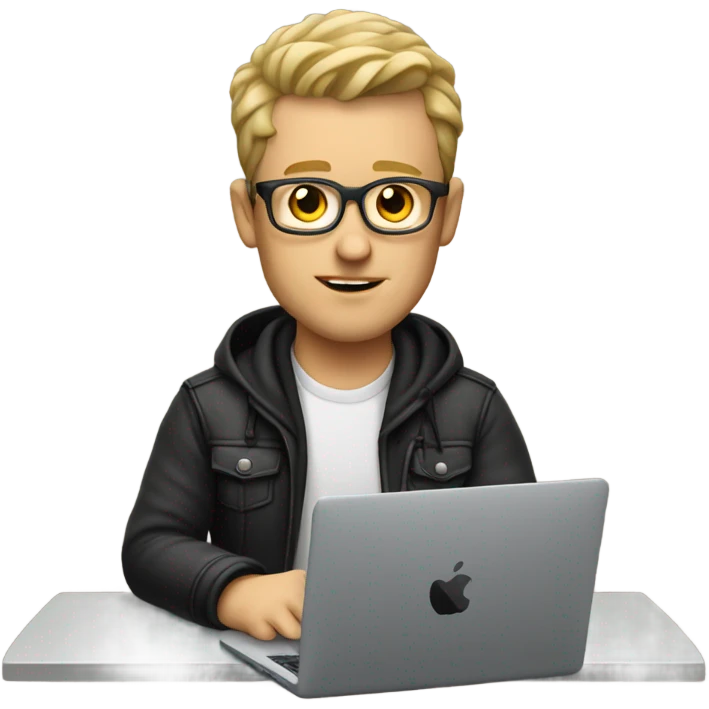 white boy music producer with macbook emoji
