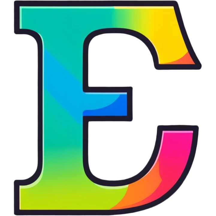 Colorful Gradient Alphabetical Letter “E” emoji