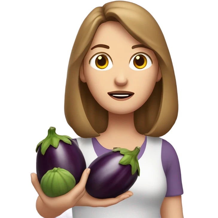 🤷🏼‍♀️holding eggplants emoji
