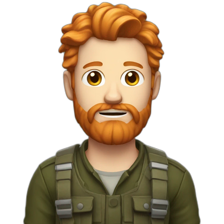 a ginger man with beard bad at video games emoji