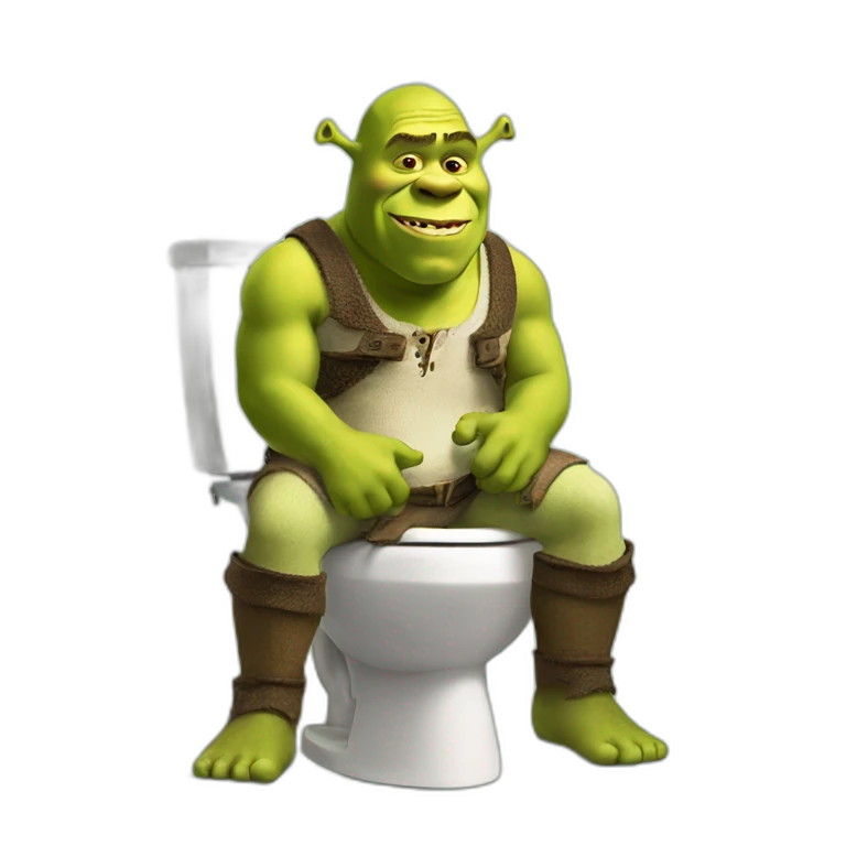 Shrek sitting on a toilet emoji