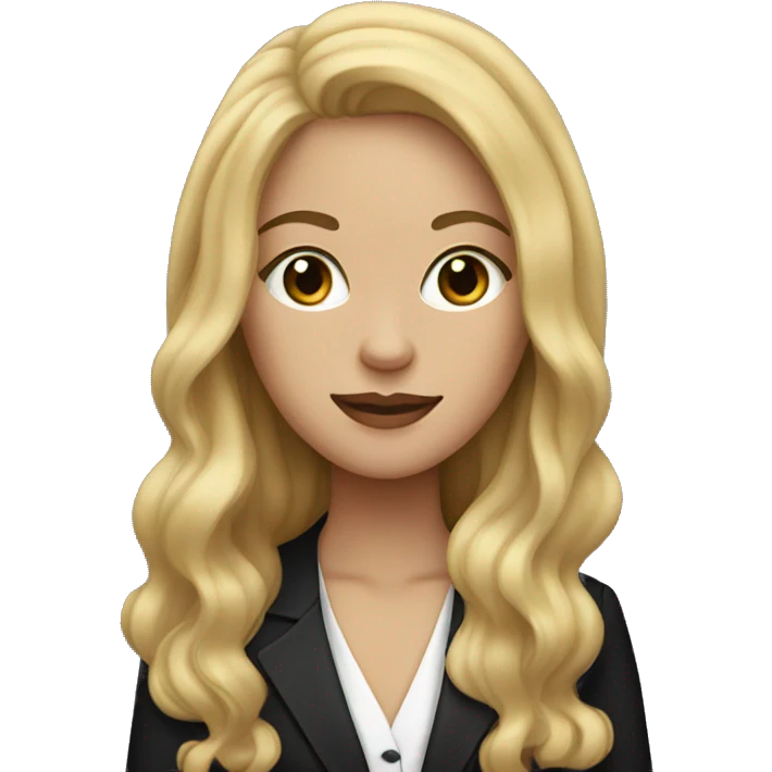 Dark blonde woman with long hair and a black tuxedo cat emoji