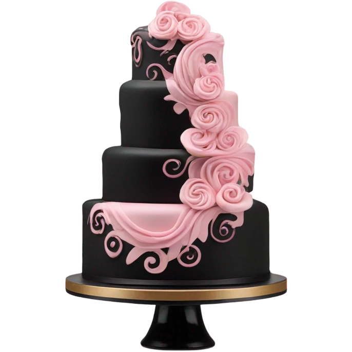 Cake with black and pink color  emoji
