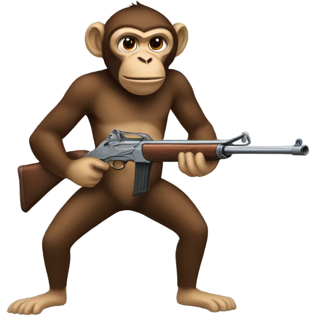 Monkey with shotgun emoji