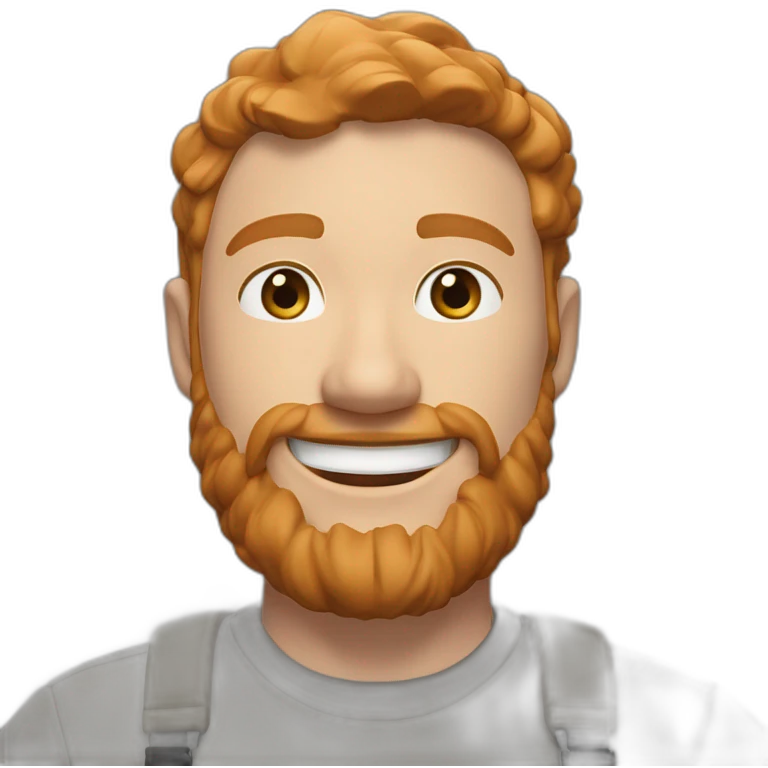 35 years old man with black the north face cap a tshirt little ginger beard and dark blond short hair with extra big smile emoji