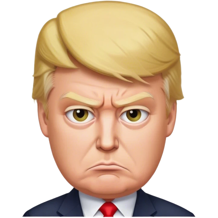 Big, ugly scowling ￼ 💩 looking like Donald Trump emoji