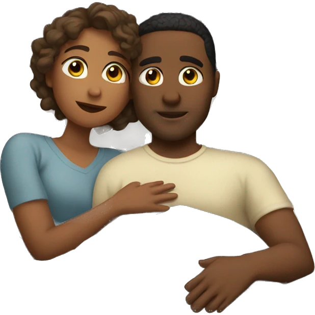 couple cuddling in bed emoji