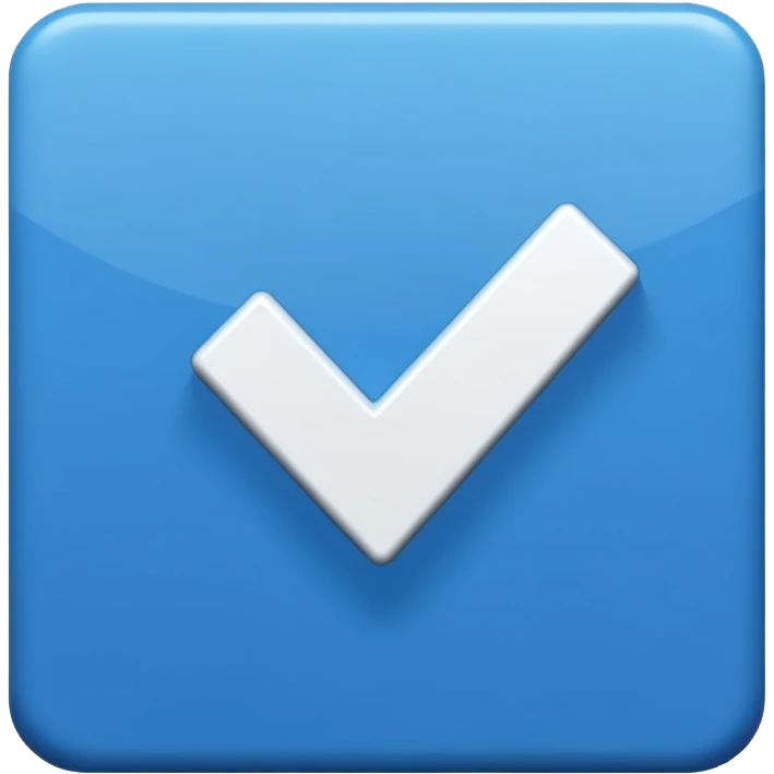 I want a blue background and a white checkmark inside it emoji which I will call the "Fake Roblox Verified Badge Emoji" and the blue background should be square and it should be the "🟦" emoji being the background emoji
