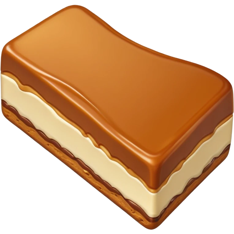 Carambar candy bar bitten, caramel stretching, simple, bright colors emoji