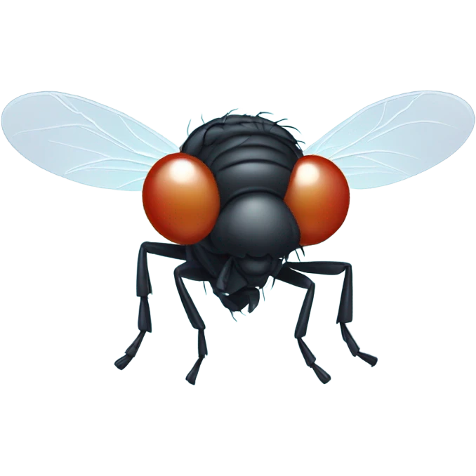 A fly with a mic, like a podcaster emoji