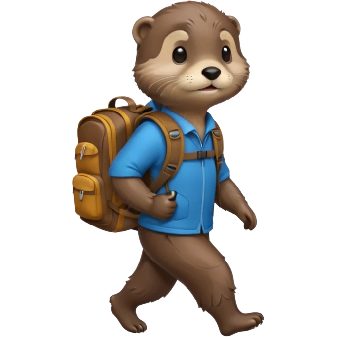 otter going home with a backpack emoji