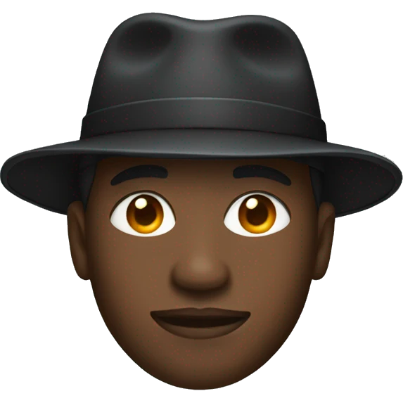 A black man wearing a hat emoji