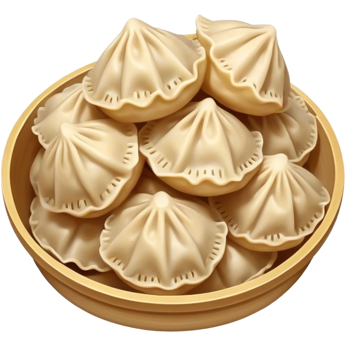 a handful buuz Mongolian dumplings emoji