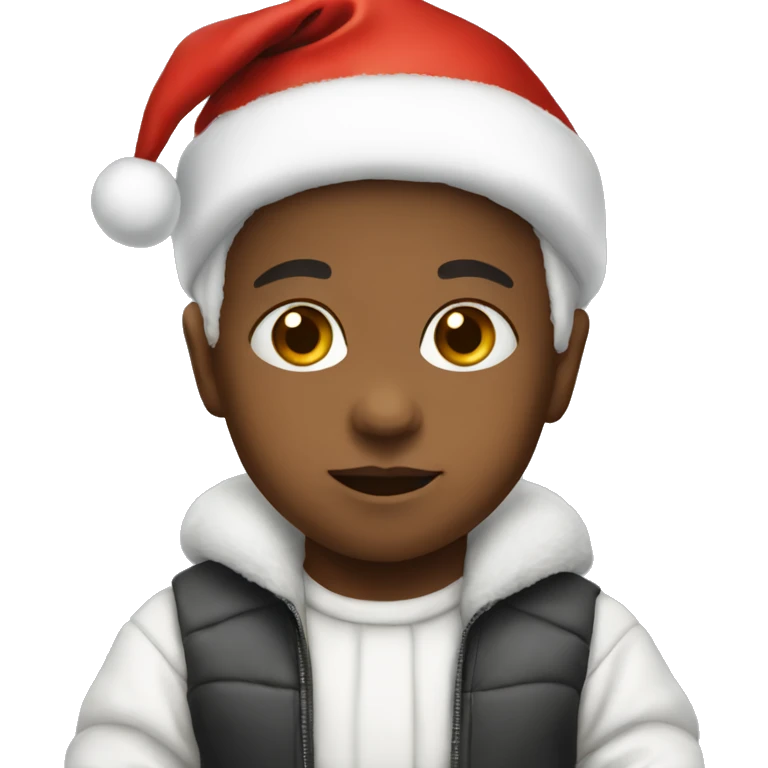 White Baby wearing Santa hat emoji