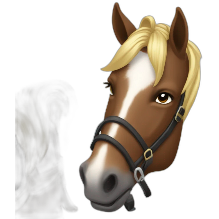 Un poney sur une cavalière emoji