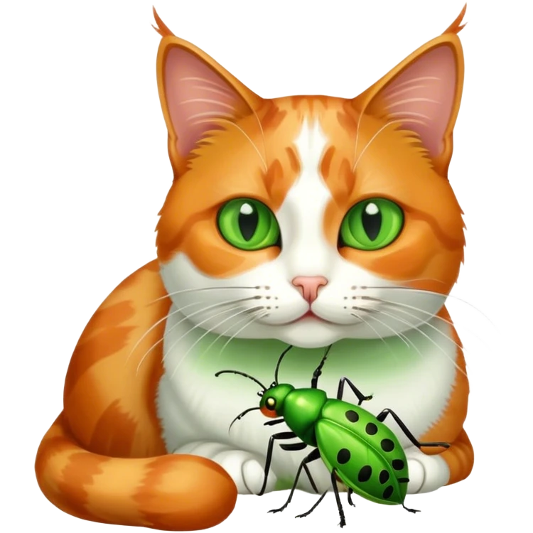 cat eating a bug emoji