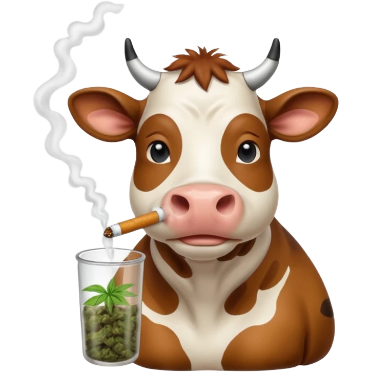 cow smoke weed emoji