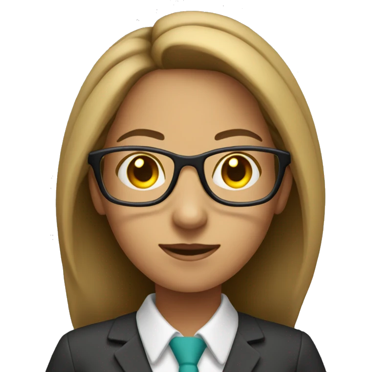 female accountant wearing glasses and holding calculator emoji