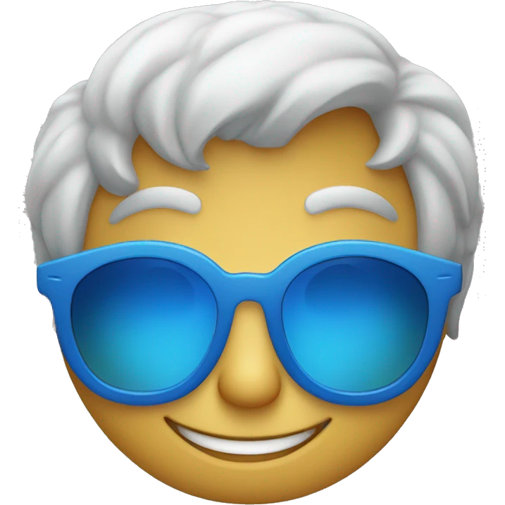 Face with blue sunglasses et big smile  emoji
