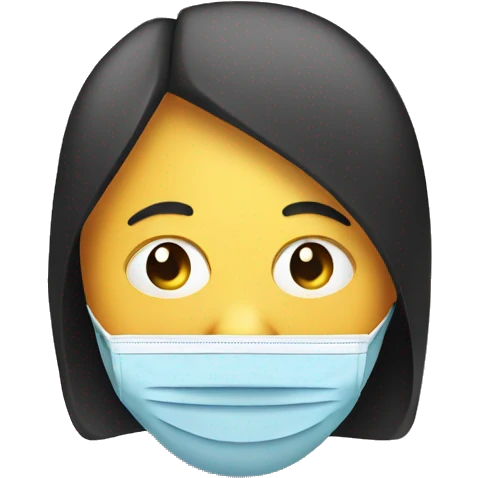 smiling face mask behind sad face emoji