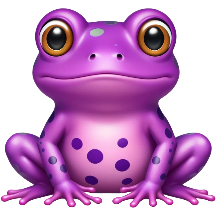 Pink cartoon frog with purple polka dots  emoji