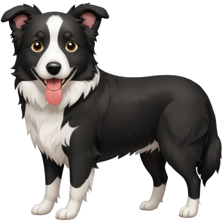 Colorful Border collie Dog, Border collie Portrait, Dog Sticker Clip art emoji
