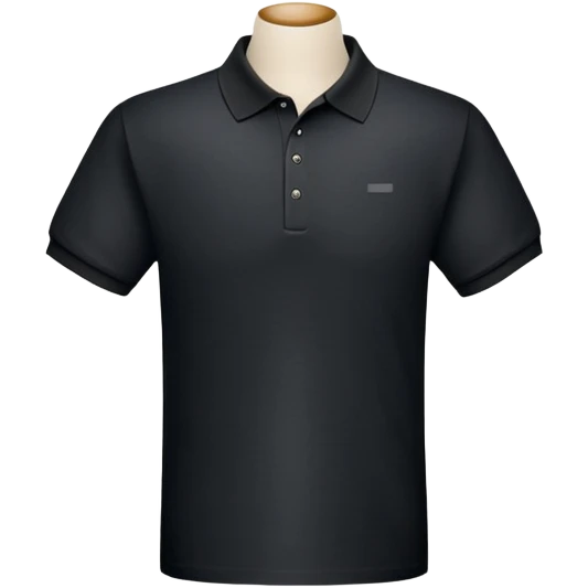 Black polo shirt, classic collared shirt emoji