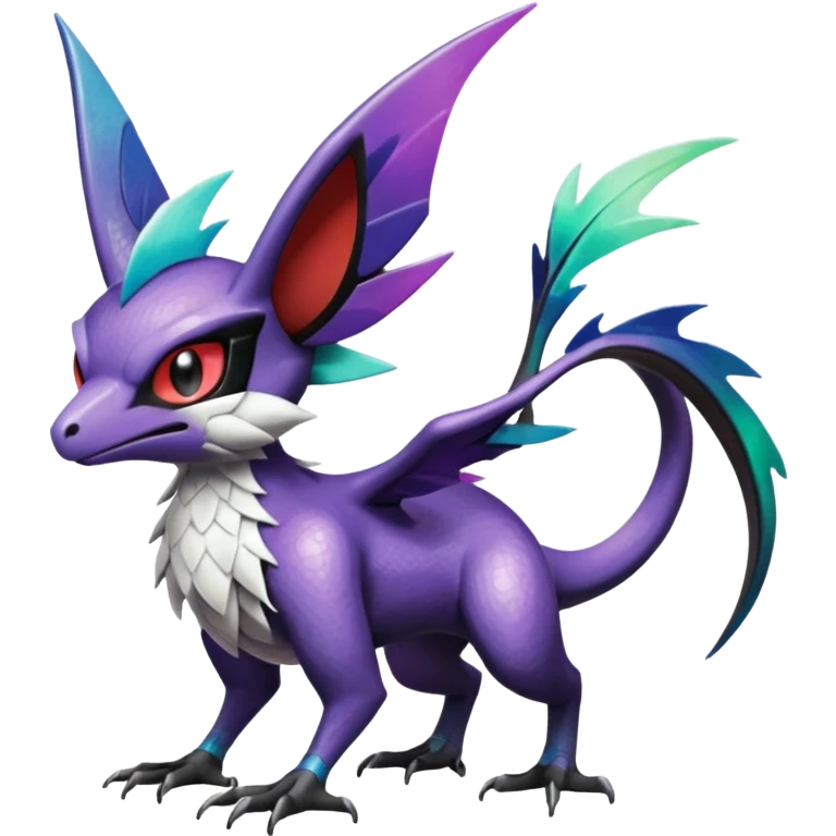 Shiny Noibat-Noivern-Silvally-Fakémon-hybrid-creature (full body)  emoji