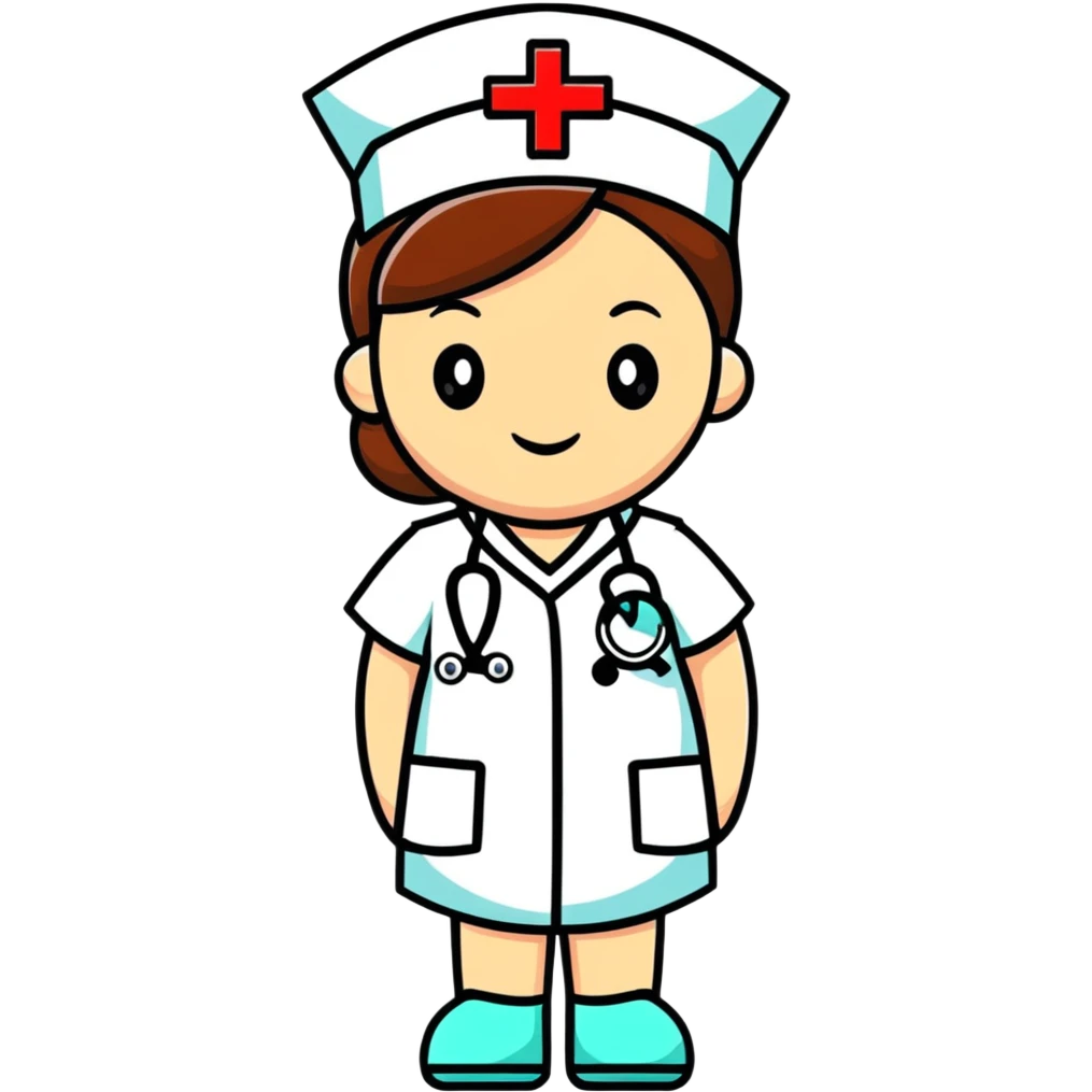 caring nurse with medical cross symbol emoji