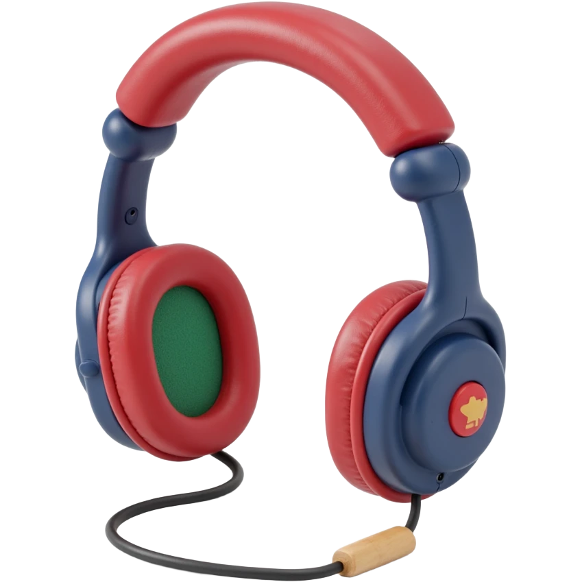 over the hear headphones with a mic emoji