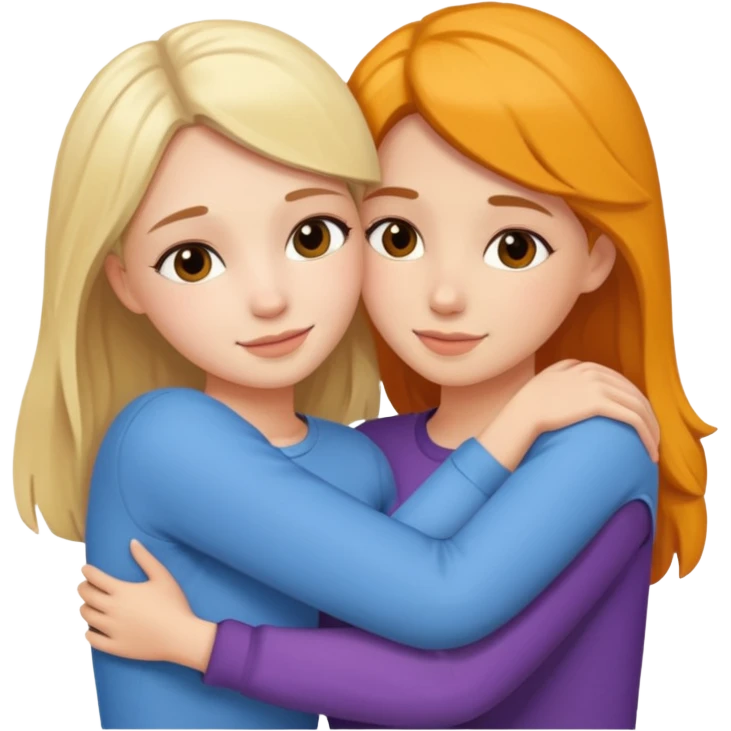 duas meninas lindas, a darem um abraço de amizade emoji