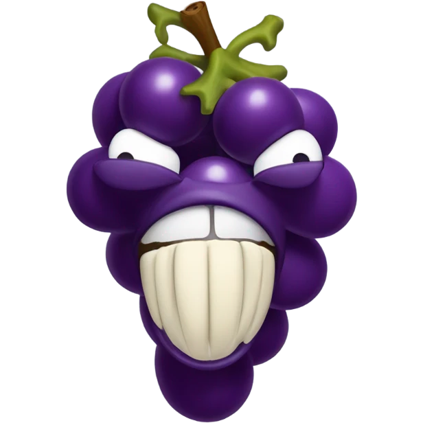 a crazy screaming grape emoji