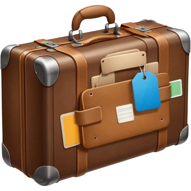 suitcase with tag emoji
